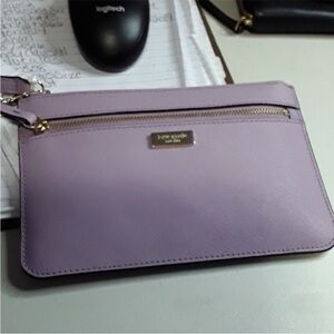 Kate Spade Purple Clutch with Gold Accents